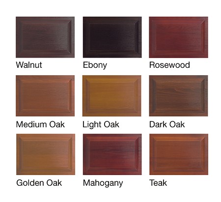 Fully finished timber colours